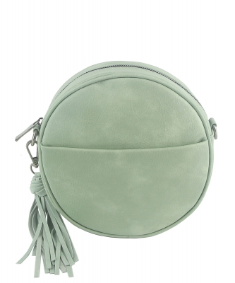 Fashion Tassel Round Crossbody Bag LSD190 SAGE
